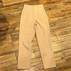 Zara Women's Beige High-Waisted Trousers